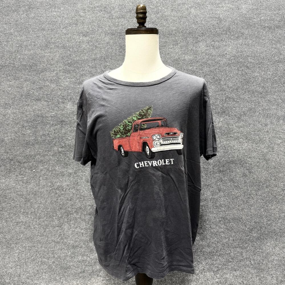 Lucky Brand Chevrolet Truck Shirt Mens XL Gray Christmas Graphic T-Shirt Tee